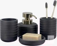New ZCCZ 4pc Bathroom Accessory Set : Soap Dispenser, Tumbler Cup, Toothbrush Holder & Soap Dish