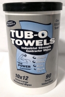 New TUB O' TOWELS Industrial Strength Contractor Wipes 10x12 Extra Large Moistened Wipes (90 Towel Value Pack)