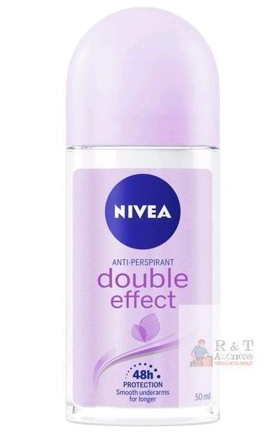 NEW NIVEA Double Effect 48HR Deodorant Anti Perispirant Roll on for Women, 50ml