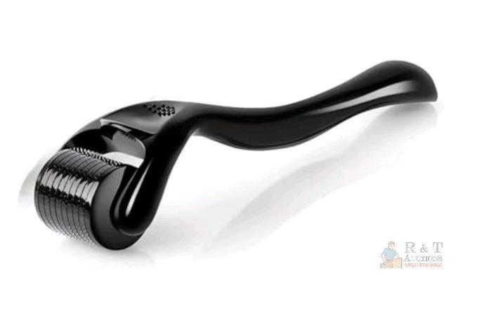 NEW Wasali Derma Roller X002-FDMP3R, 540 Stainless Steel Needles, 0.25mm, Face/Beard/Hair/Scalp, Black