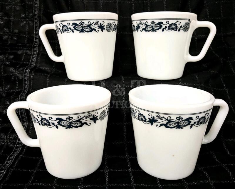 4 Vintage PYREX Old Town Coffee Cups.
