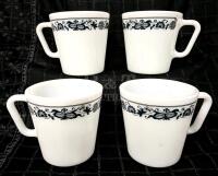 4 Vintage PYREX Old Town Coffee Cups.