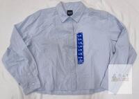 NEW GAP Light Blue Long Sleeve Button-Up Shirt, Size L/G, 100% Cotton, Classic Fit, Made in Cambodia