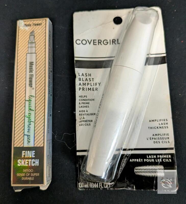 Covergirl Lash Blast Amplify Primer 0.44 fl oz & Music Flower Fine Sketch Eyebrow Pen, Sealed