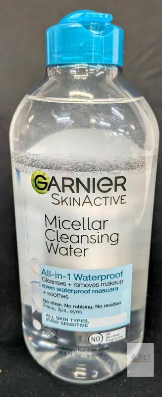 Garnier SkinActive Micellar Cleansing Water All-in-1 Waterproof 13.5 fl oz, Vegan, Sensitive Skin
