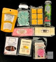 Assorted New Wax Melts & Partial Tube of Scentsicles Whote Winter Fir Scented Ornaments