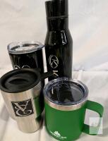 RAM Tumbler, Kubota Bottle, VGC & Logout Gear Mugs - Stainless Insulated Drinkware Set