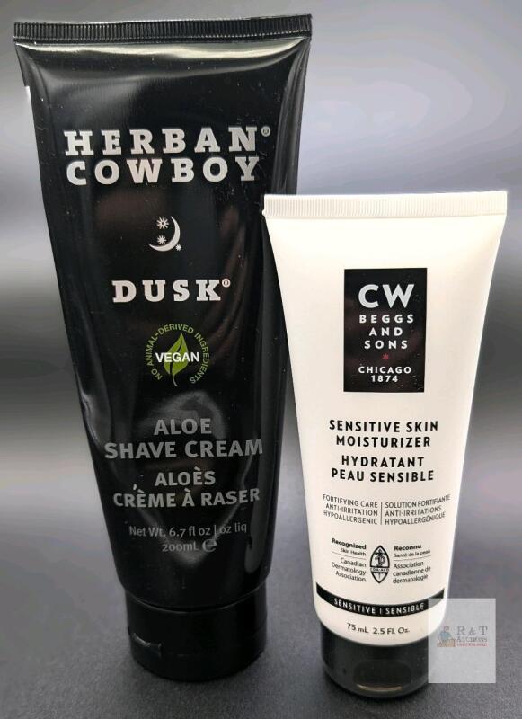 New Herban Cowboy Dusk Aloe Shave Cream & CW Beggs And Sons Sensitive Skin Moisturizer