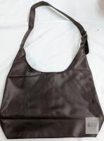 Dark Brown Faux Leather Hobo Shoulder Bag, Adjustable Strap, 15.5" x 12" x 4" with Front Pocket