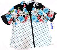 New Size 3XL Women's NYGARD Floral Slinky Short-Sleeve Top