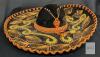 Black Mexican Charro Sombrero 21.5" Gold Embroidery Mariachi Hat, Red Satin Lining, Tassels - 2