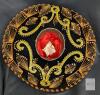 Black Mexican Charro Sombrero 21.5" Gold Embroidery Mariachi Hat, Red Satin Lining, Tassels - 3
