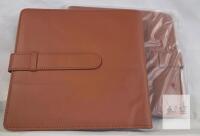 NEW Brown Faux Leather Photo/Card Album Binder, Approx. 80-Slot Capacity, Strap Closure, 10"x9"