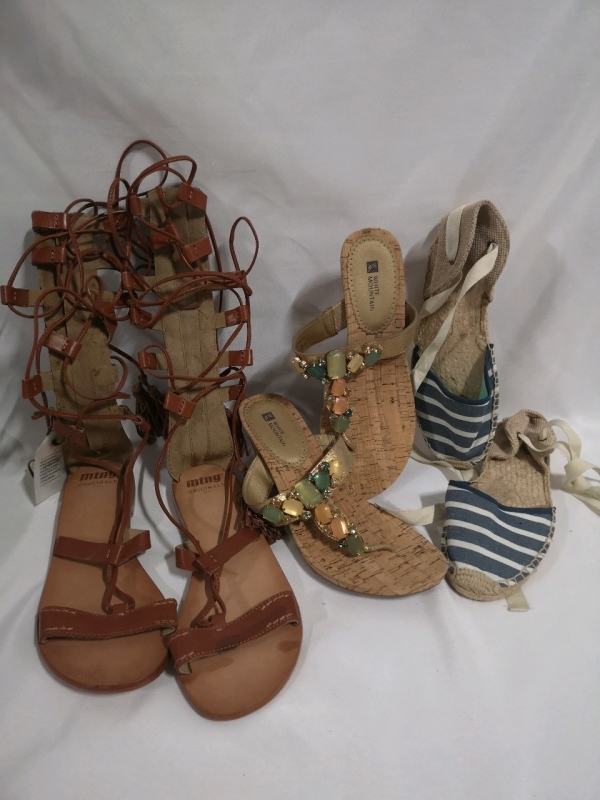 3 Pairs of Ladies Sandals sz 8, 9.5