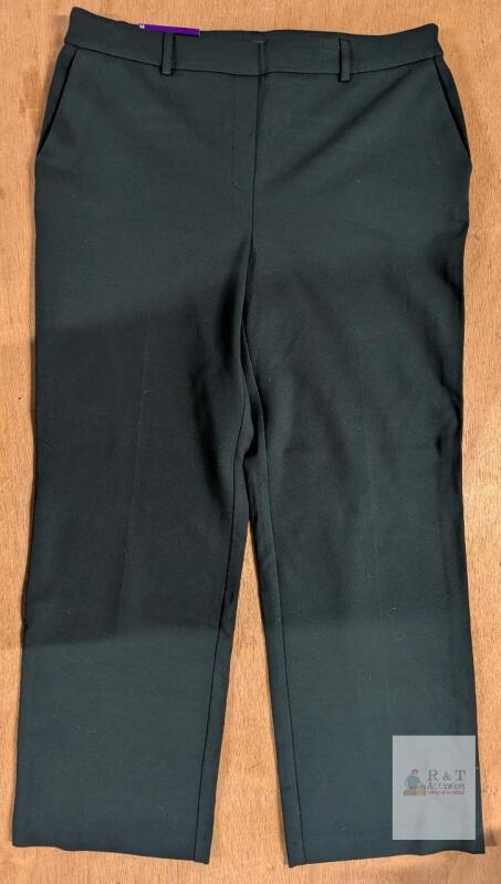 NEW Hilary Radley Black Women's Dress Pants Size 14, Straight Leg, Zipper Closure, Belt Loops