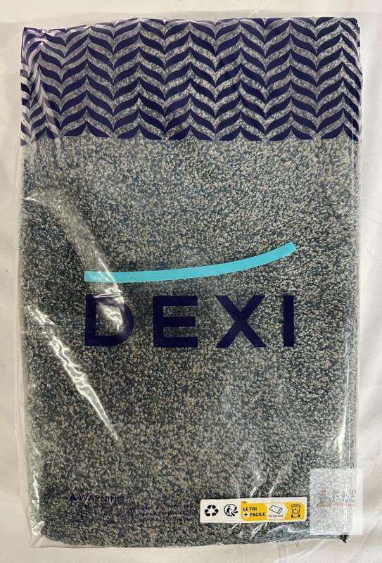 DEXI Indoor Door Mat, Blue Mixed Grey, 20X32", Polypropylene, Non-slip, Model x32,