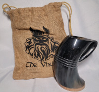 The Viking OX / Buffalo Horn Mug & Travel Bag - New
