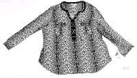 New Size 3XL Women's ADX Black/White Leopard Print Slinky Tunic Top
