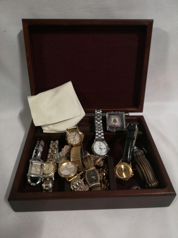 Vintage to Modern Ladies Watches in Wooden Box