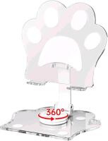 New L3T Cell Phone Stand, 360 Rotating Angle Height Adjustable Holder Cute Cat Claw Design with Pad for Desk Mobile Phone Holder Compatible with All Mobile Phone-Whit