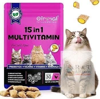 [exp 11/2028] New Immal 15-in-1 Multivitamin For Cats & Kittens, Chicken Flavor, 100g