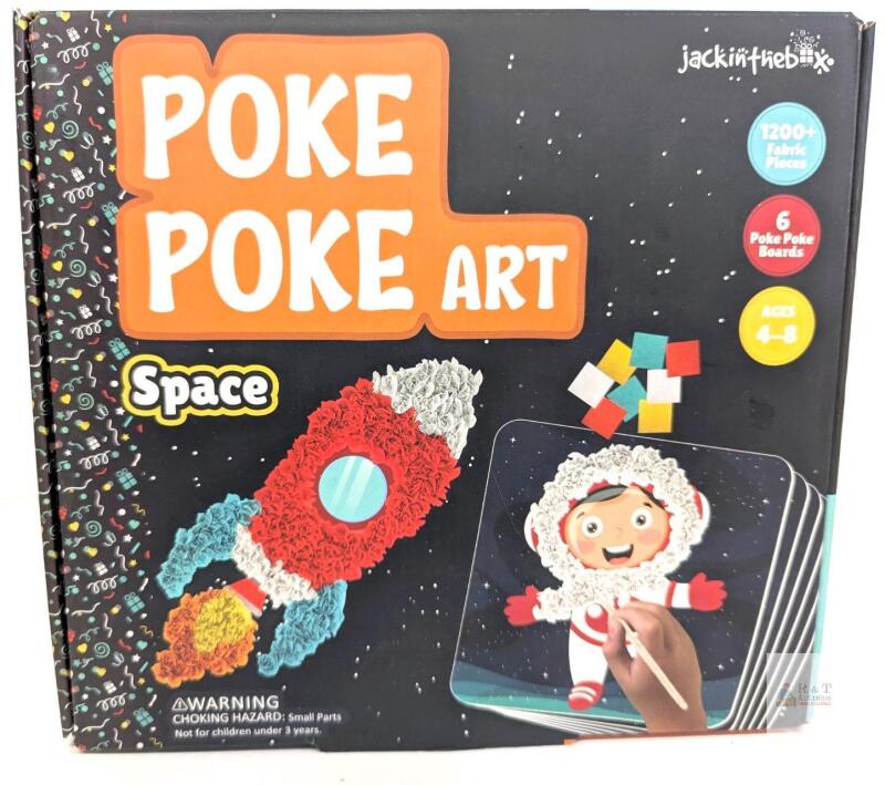 New jackinthebox Poke Poke Art for Kids &ndash; Space Theme, Flower Pressing Kits, Mess-Free Fabric Art and Craft,Gift for Kids for Girls and Boys Ages 4 5 6 7 8