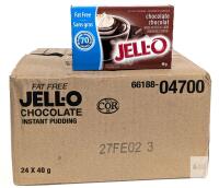 [bb 02/2027] New Case of 24 JELLO Fat Free Chocolate Instant Pudding, 40g ea