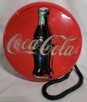 Vintage Coca-Cola Button Wall / Table Blinking Push Button Phone - untested