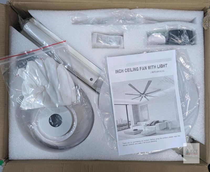 JINUBA 62-Inch Ceiling Fan with Light, 8 Blades, Remote & App Control, White Finish