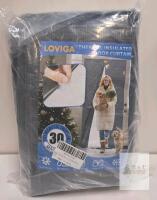 LOVIGA 36x78 in Grey Thermal Insulated Magnetic Door Curtain, Hands-Free, Heavy Duty, SKU X004QY5D9F