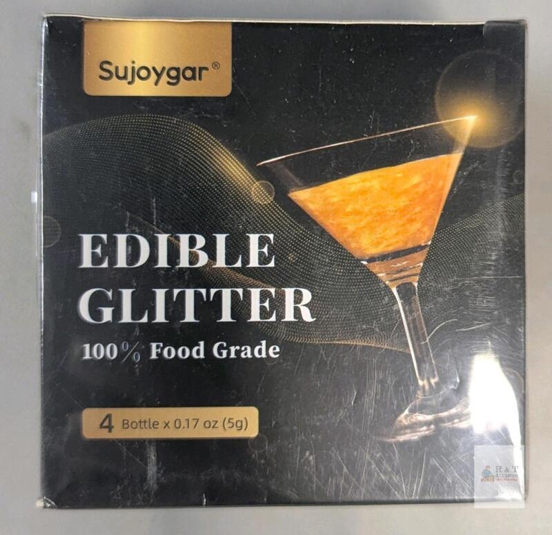 Sujoygar Edible Glitter Set &ndash; 4 Colors, 5g Bottles, Kosher & Halal Certified
