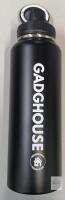 GADGHOUSE Insulated Stainless Steel Water Bottle, 17 oz, Black, Double-Wall Vacuum, Screw Cap with Loop