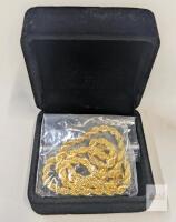 Gold Rope Chain Necklace, 19.5" Length, Lobster Claw Clasp, Gold Finish, with Velvet Box