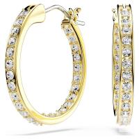 Swarovski Somerset Small Gold-Tone Hoop Earrings with White Crystals, Model BOFB6K2TCJ