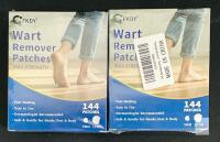 FKDY Wart Remover Patches, Hydrocolloid, Max Strength, 144 Patches/Box, 9mm & 12mm, 2 Boxes