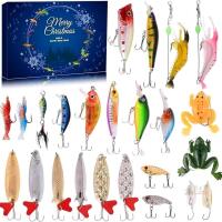 New Fishing Lure Countdown Advent Calendar, 24 Real Fishing Lures, 1 Per Day (Colours & Varieties May Vary)