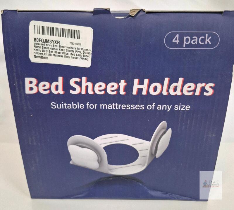 Vokolesd Bed Sheet Holders 4-Pack, Universal Fit Corner Clips, White, Heavy Duty ABS, B0FQJM3YXR