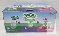 GoGo squeeZ Fruit Sauce Variety Pack, 20 Pouches, 3.97 lb, Non-GMO, No Sugar Added, 2026 Expiry