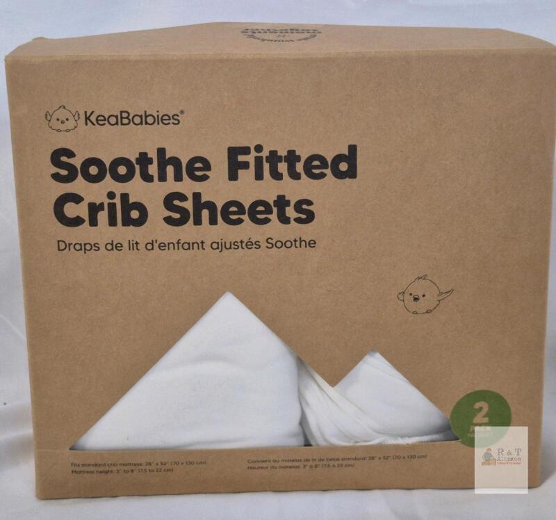 KeaBabies Soothe Fitted Crib Sheets, Organic Cotton, Soft White, 2 Pack, Fits 28"x52" Crib Mattresses