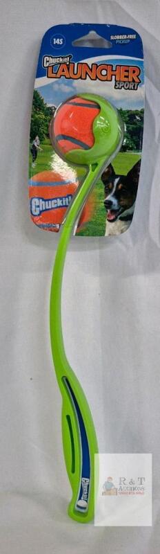 Chuckit! Launcher Sport 14S Dog Ball Thrower 14" Green Handle Includes Medium Ball Slobber-Free
