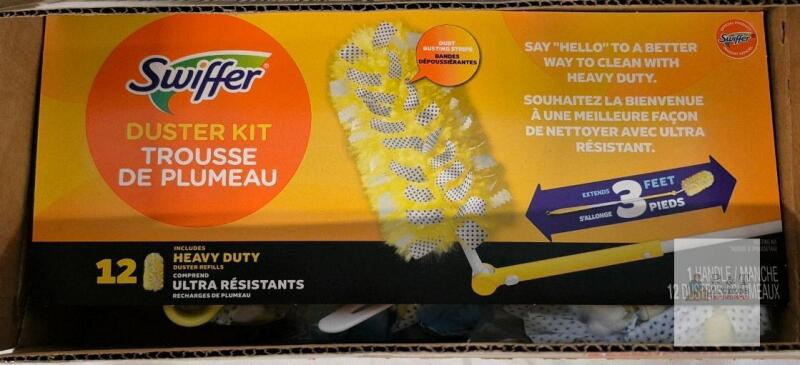 Swiffer Heavy Duty Duster Kit - 1 Extendable Handle, 12 Refills, 3 Ft Reach, Commercial Pack