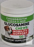 StrellaLab Glucosamine Chondroitin Omega-3 MSM Chews, 120 Soft Chews, Hip & Joint Support for Dogs