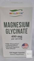 Welloryx Magnesium Glycinate 400mg, 120 Veggie Capsules, Lot 260107, Exp 06-2028