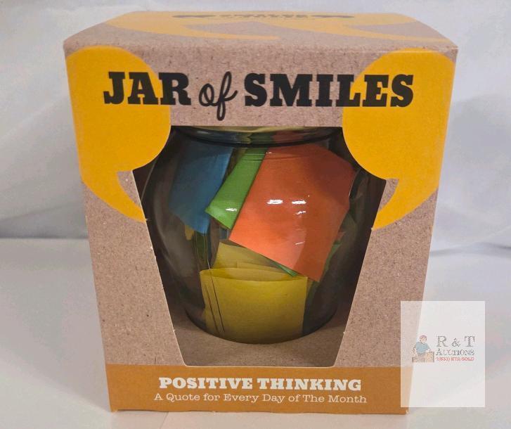 Smiles by Julie Jar of Smiles, Positive Thinking, 31 Inspirational Quotes, Handmade, Glass, UPC 0756519517568