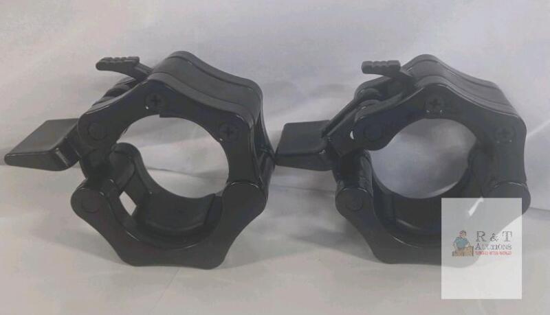 Clout Fitness Barbell Collar Clamp Pair, Quick Release, Black, Fits 2&rdquo; Olympic Bars, Nylon