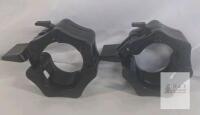 Clout Fitness Barbell Collar Clamp Pair, Quick Release, Black, Fits 2&rdquo; Olympic Bars, Nylon