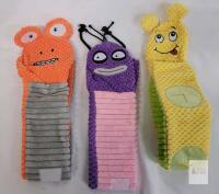 Aqezd Squeaky Plush Dog Toy 3 Pack &ndash; Animal Designs, 14" Long, Textured, Velcro Closure