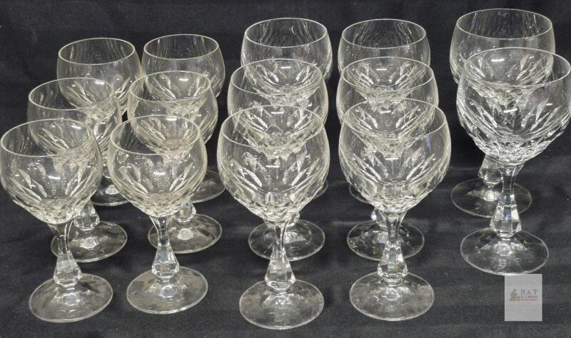 Saint Louis Crystal Cerdagne Pattern Stemware Set &ndash; 14 Pieces