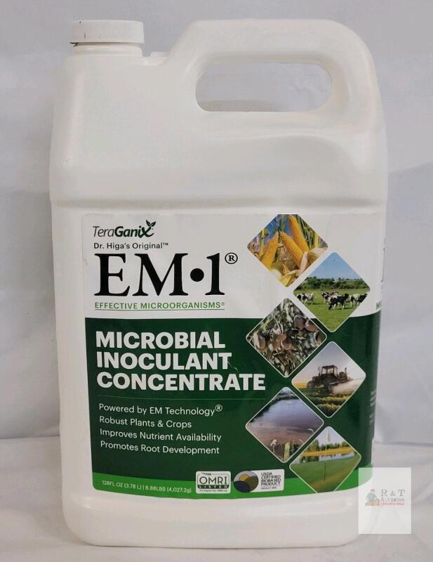 EM-1 Microbial Inoculant Concentrate 1 Gallon & 1 Quart | TeraGanix, OMRI Listed, Expires 2026