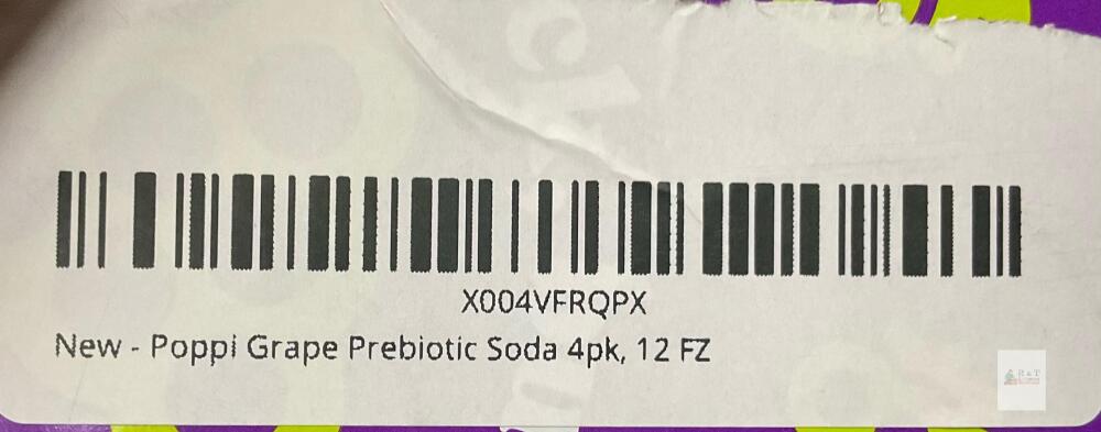 Poppi Grape Prebiotic Soda 4 Pack, 12 fl oz Cans, Exp 04/2026, Low ...